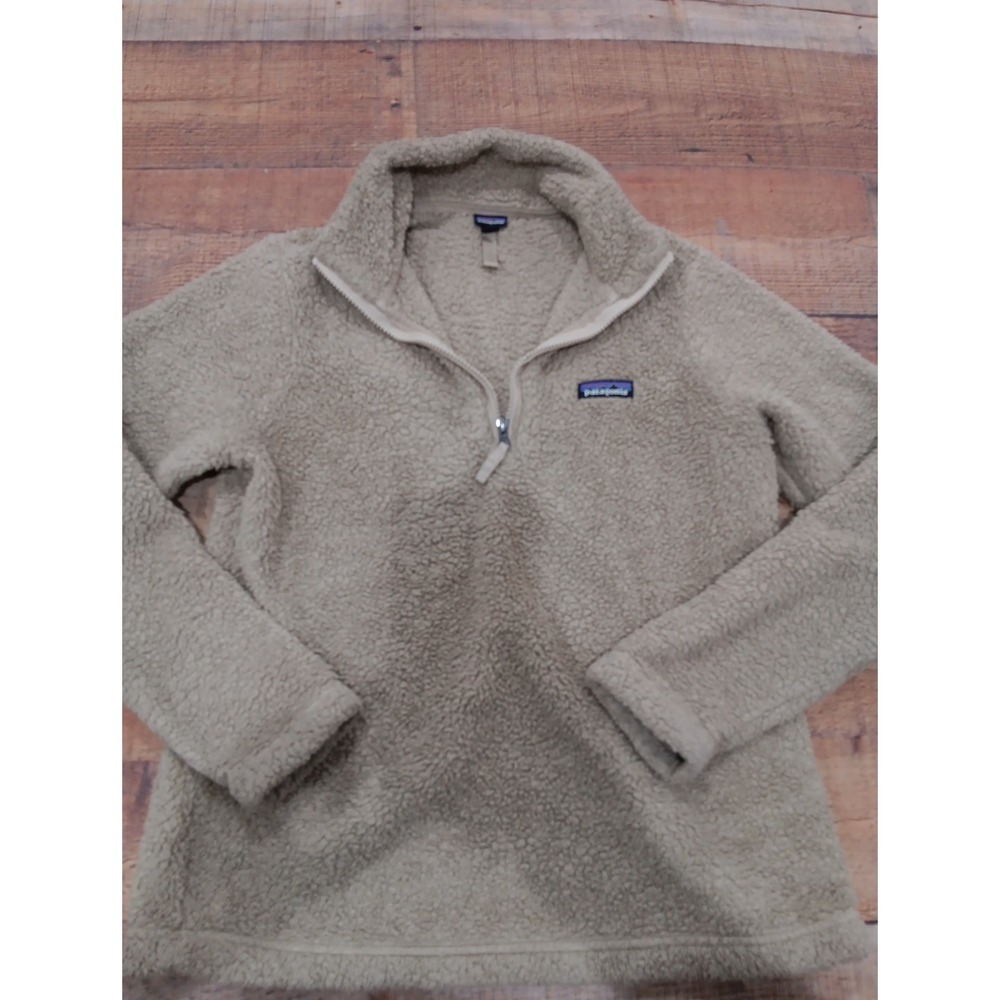 Patagonia Better Sweater Fleece Sweater Tan Sand 1/4 Zip Mockneck Sz Medium 2473